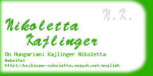 nikoletta kajlinger business card